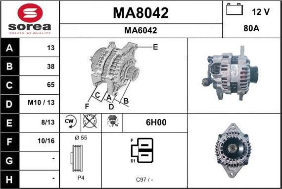 SNRA MA8042 - Alternator furqanavto.az