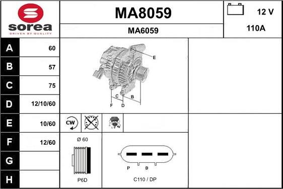 SNRA MA8059 - Alternator furqanavto.az