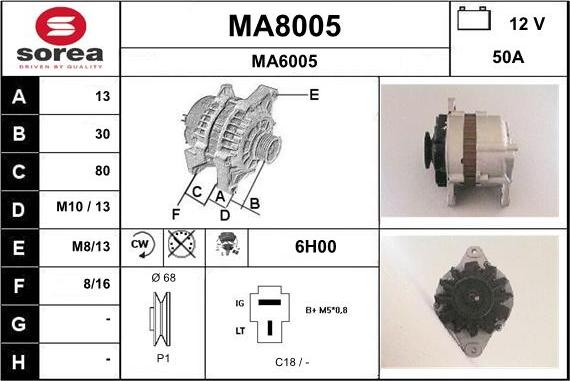 SNRA MA8005 - Alternator furqanavto.az