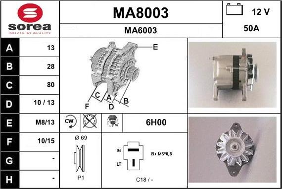 SNRA MA8003 - Alternator furqanavto.az