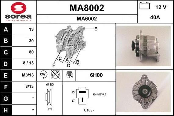 SNRA MA8002 - Alternator furqanavto.az