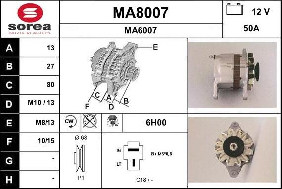 SNRA MA8007 - Alternator furqanavto.az