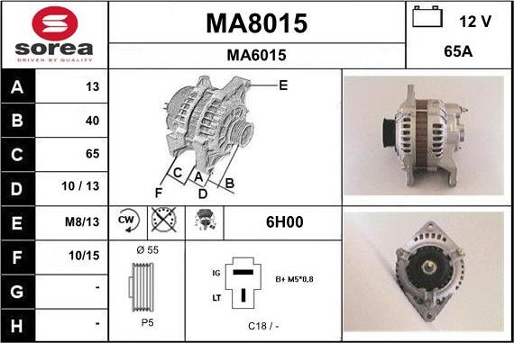 SNRA MA8015 - Alternator furqanavto.az