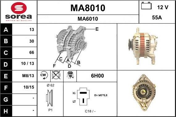 SNRA MA8010 - Alternator furqanavto.az