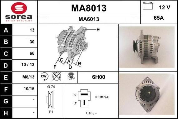 SNRA MA8013 - Alternator furqanavto.az