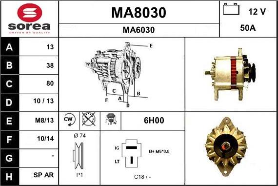 SNRA MA8030 - Alternator furqanavto.az