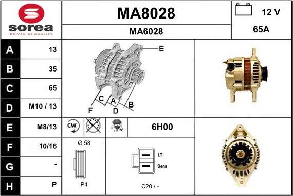 SNRA MA8028 - Alternator furqanavto.az