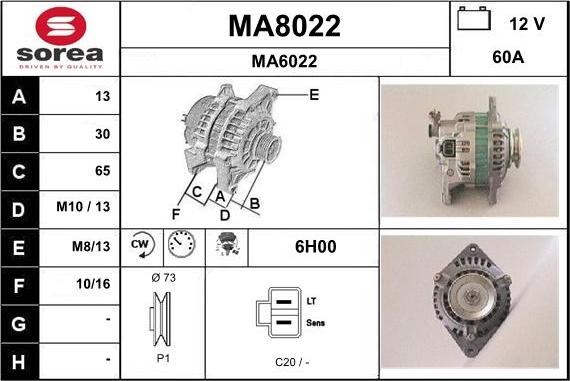 SNRA MA8022 - Alternator furqanavto.az