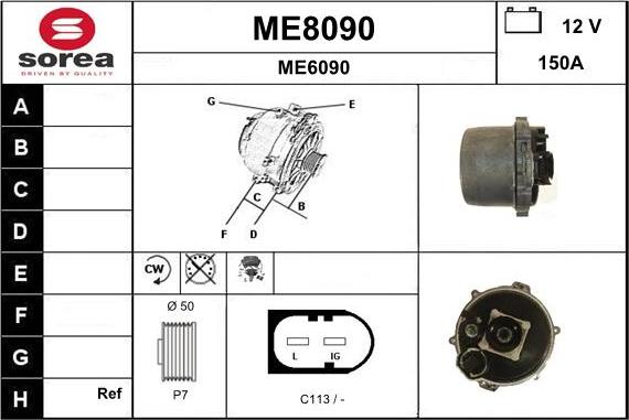 SNRA ME8090 - Alternator furqanavto.az