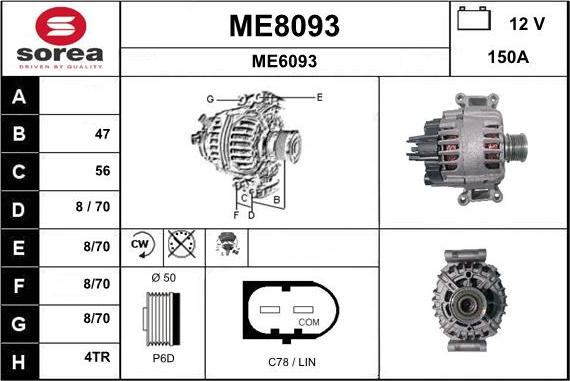 SNRA ME8093 - Alternator furqanavto.az