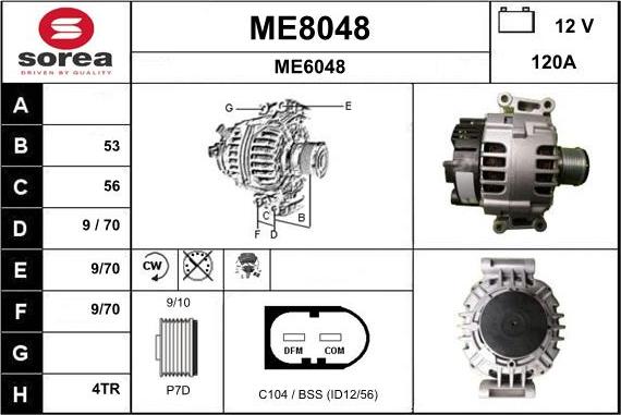SNRA ME8048 - Alternator furqanavto.az