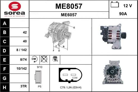 SNRA ME8057 - Alternator furqanavto.az