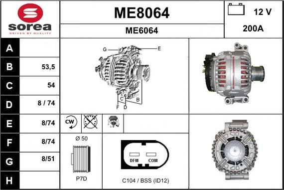 SNRA ME8064 - Alternator furqanavto.az