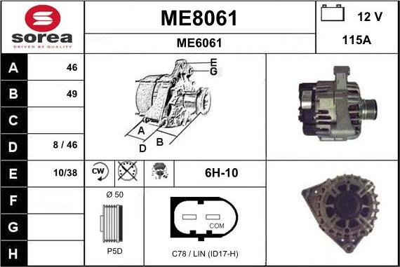 SNRA ME8061 - Alternator furqanavto.az