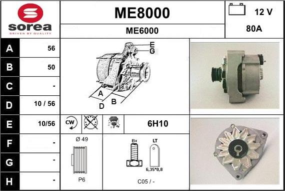 SNRA ME8000 - Alternator furqanavto.az