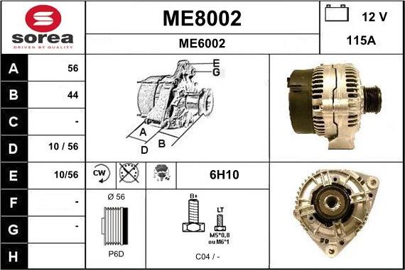 SNRA ME8002 - Alternator furqanavto.az