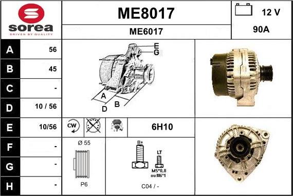 SNRA ME8017 - Alternator furqanavto.az