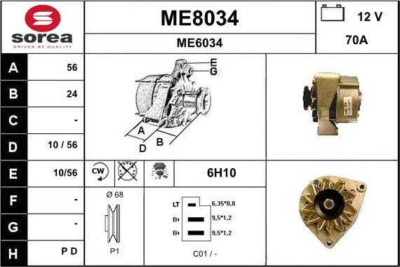SNRA ME8034 - Alternator furqanavto.az