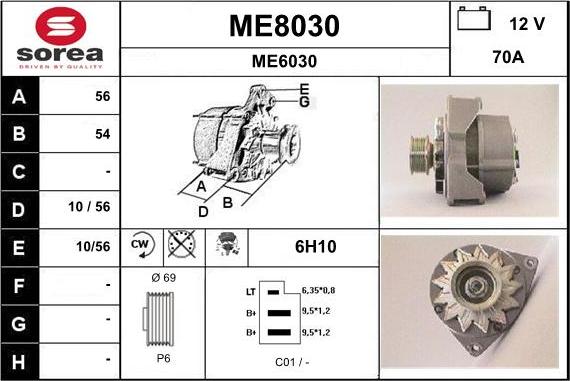 SNRA ME8030 - Alternator furqanavto.az