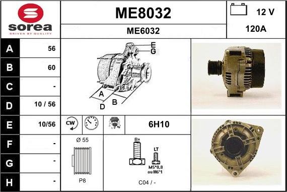 SNRA ME8032 - Alternator furqanavto.az