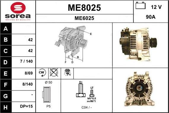 SNRA ME8025 - Alternator furqanavto.az