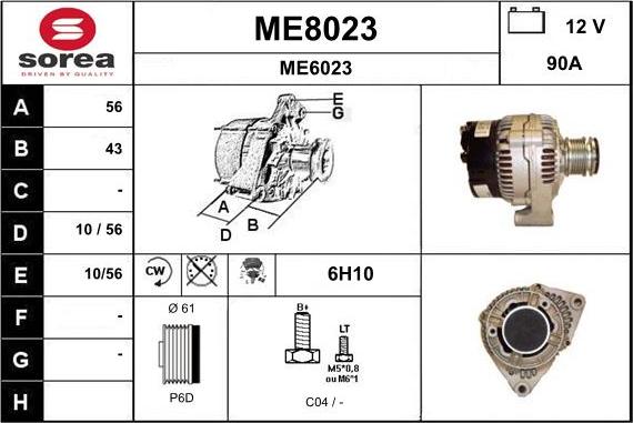 SNRA ME8023 - Alternator furqanavto.az