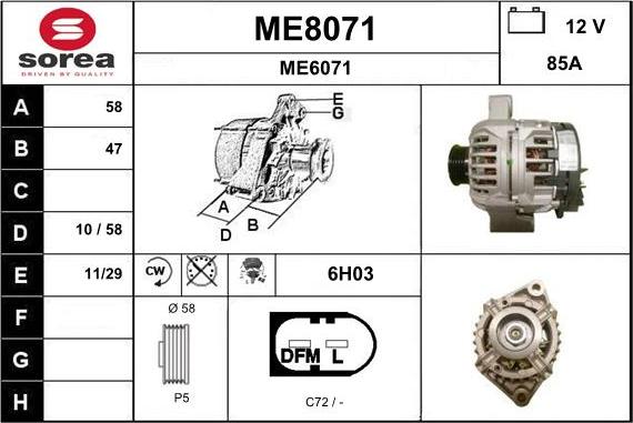 SNRA ME8071 - Alternator furqanavto.az