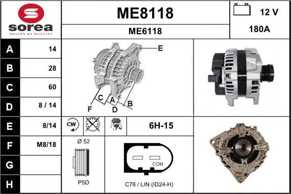 SNRA ME8118 - Alternator furqanavto.az