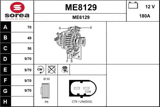 SNRA ME8129 - Alternator furqanavto.az