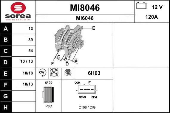 SNRA MI8046 - Alternator furqanavto.az