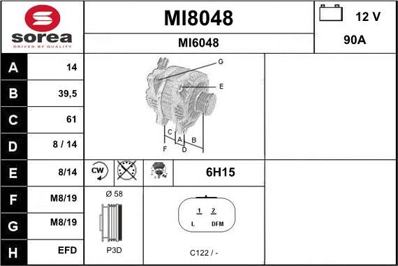 SNRA MI8048 - Alternator furqanavto.az