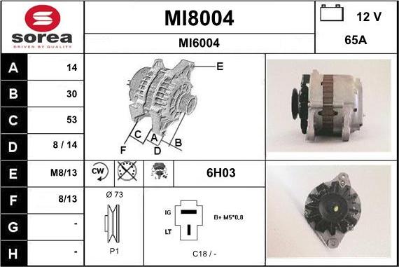 SNRA MI8004 - Alternator furqanavto.az
