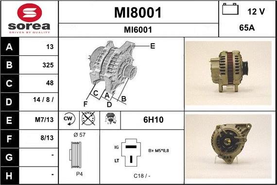 SNRA MI8001 - Alternator furqanavto.az