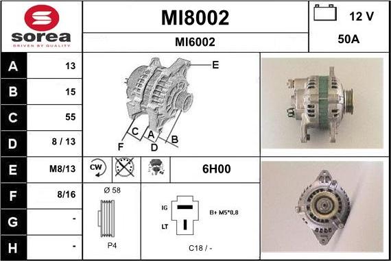 SNRA MI8002 - Alternator furqanavto.az