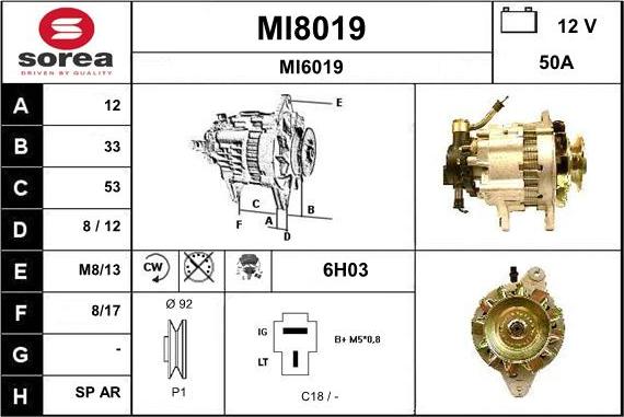 SNRA MI8019 - Alternator furqanavto.az