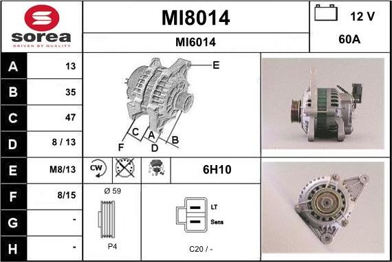 SNRA MI8014 - Alternator furqanavto.az