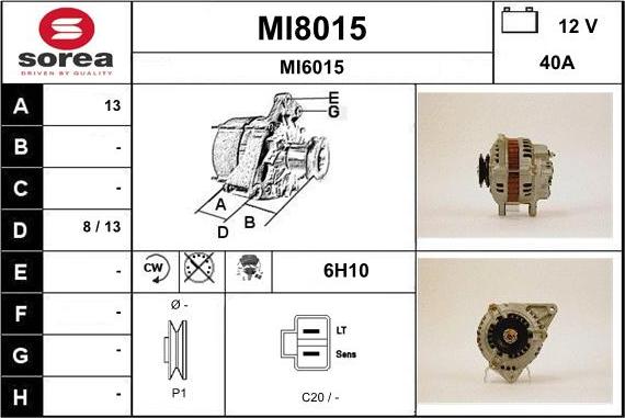 SNRA MI8015 - Alternator furqanavto.az