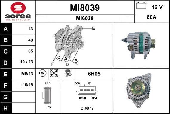 SNRA MI8039 - Alternator furqanavto.az