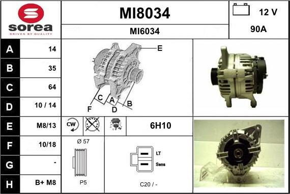 SNRA MI8034 - Alternator furqanavto.az