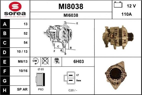 SNRA MI8038 - Alternator furqanavto.az