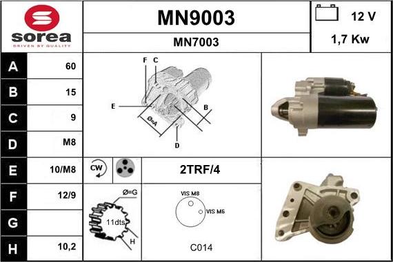 SNRA MN9003 - Başlanğıc furqanavto.az