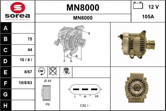 SNRA MN8000 - Alternator furqanavto.az