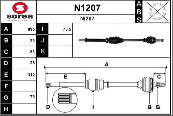 SNRA N1207 - Sürücü mili furqanavto.az