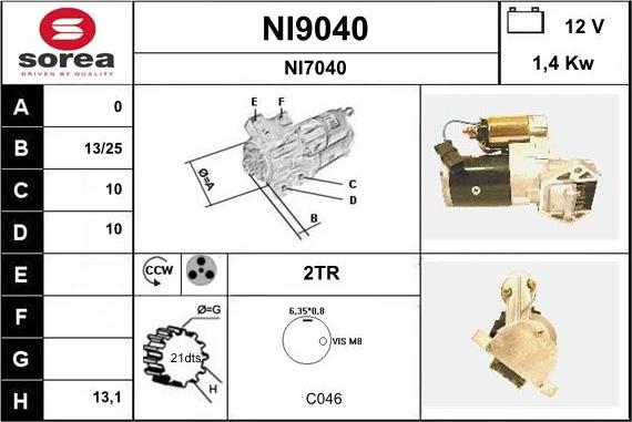 SNRA NI9040 - Başlanğıc furqanavto.az