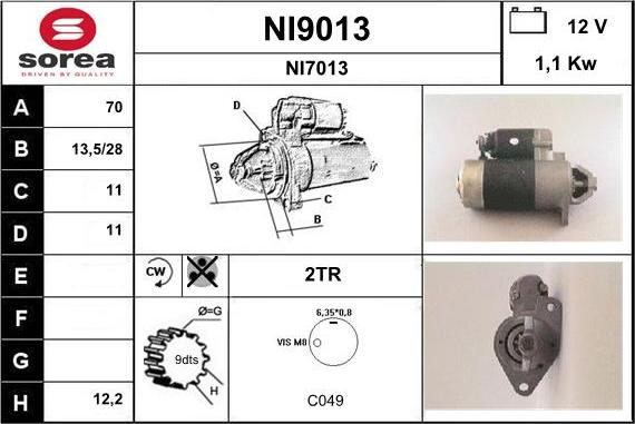 SNRA NI9013 - Başlanğıc furqanavto.az