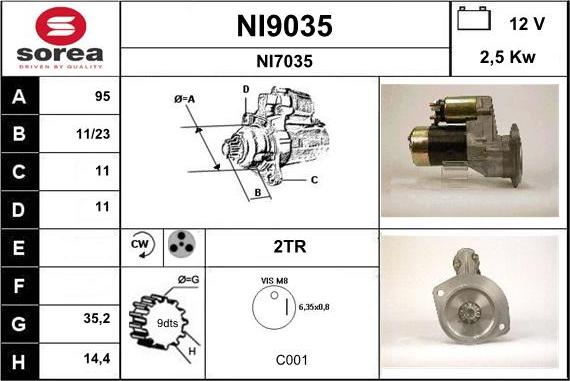 SNRA NI9035 - Başlanğıc furqanavto.az