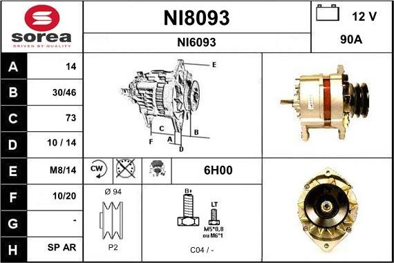 SNRA NI8093 - Alternator furqanavto.az