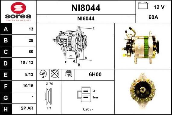 SNRA NI8044 - Alternator furqanavto.az