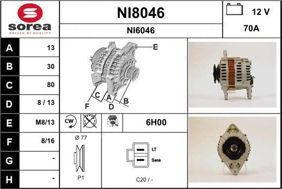 SNRA NI8046 - Alternator furqanavto.az