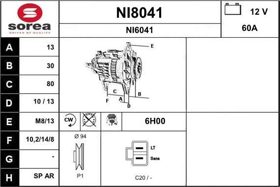 SNRA NI8041 - Alternator furqanavto.az